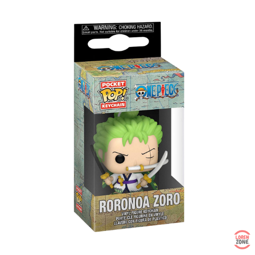 Packaging Funko Pocket Pop Keychain One Piece Roronoa Zoro arc Wano samourai porte-cles