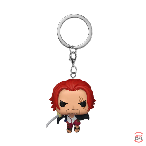 Figurine porte-cles Funko Pocket Pop Shanks One Piece cheveux rouges cicatrices katana
