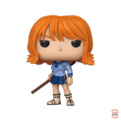 Figurine Funko Pop Nami 1880 version Netflix Live Action cheveux oranges tenue bleue et baton