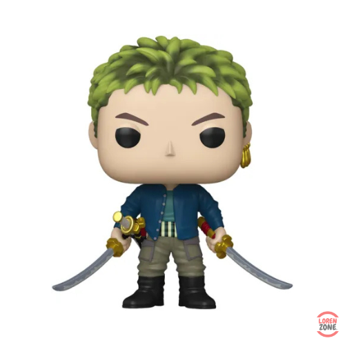 Figurine Funko Pop Zoro 1879 version Netflix Live Action cheveux verts et deux katanas degaines