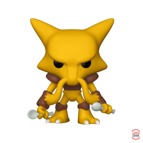 Figurine Funko Pop Pokemon Alakazam 855 jaune avec ses deux cuilleres telekinetiques