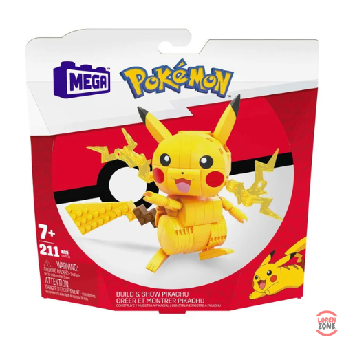 Boîte du coffret Mega Construx Pokémon Pikachu GMD31 avec 211 pièces à assembler