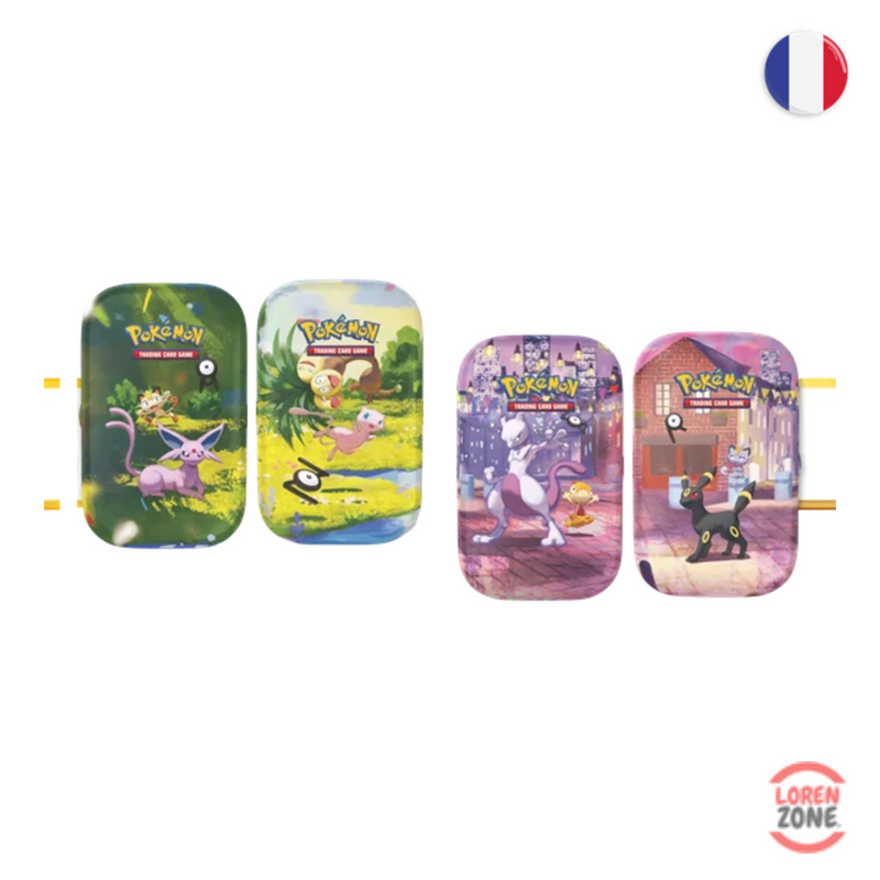 Mini Tin Pokémon 30ᵉ Anniversaire Day & Night - 4 designs Mentali Mew Mewtwo Noctali 30th Celebration - LorenZone