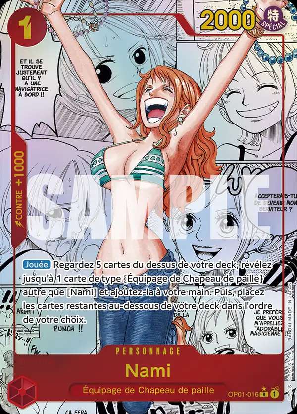 Carte One Piece Nami OP01-016 R The Best Neuf FR LorenZone