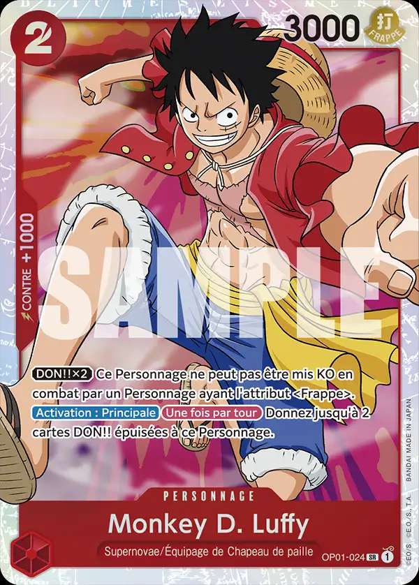 Carte One Piece Monkey D. Luffy V1 OP01-024 SR The Best Neuf FR LorenZone