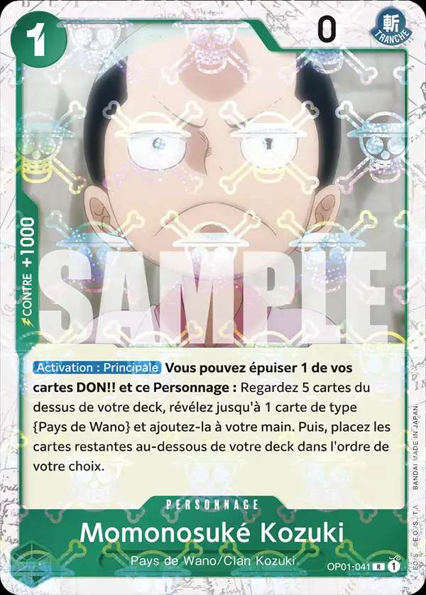 Carte One Piece Momonosuké Kozuki V2 OP01-041 R The Best Neuf FR LorenZone