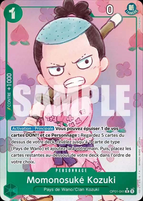Carte One Piece Momonosuké Kozuki V4 OP01-041 R The Best Neuf FR LorenZone