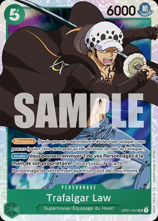 Carte One Piece Trafalgar Law V1 OP01-047 SR The Best Neuf FR LorenZone