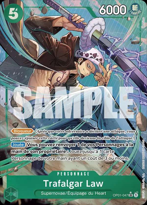 Carte One Piece Trafalgar Law V2 OP01-047 SR The Best Neuf FR LorenZone