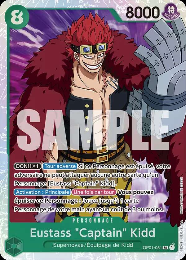 Carte One Piece Eustass Captain Kidd V1 OP01-051 SR The Best Neuf FR LorenZone
