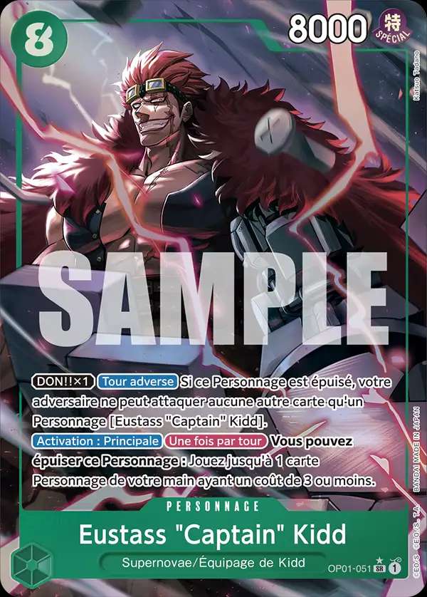 Carte One Piece Eustass Captain Kidd V2 OP01-051 SR The Best Neuf FR LorenZone