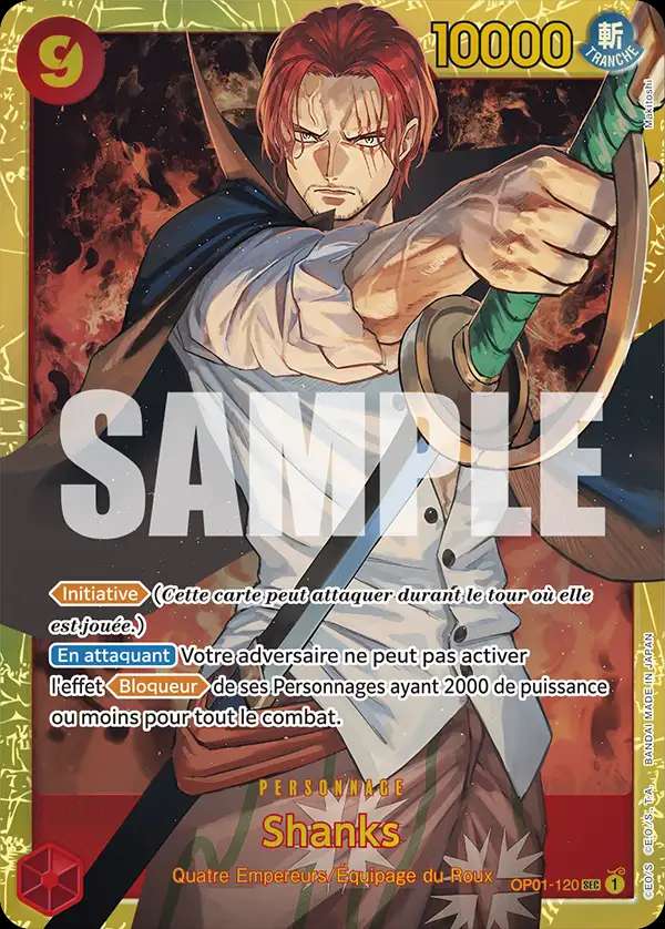 Carte One Piece Shanks V1 OP01-120 SEC The Best Neuf FR LorenZone