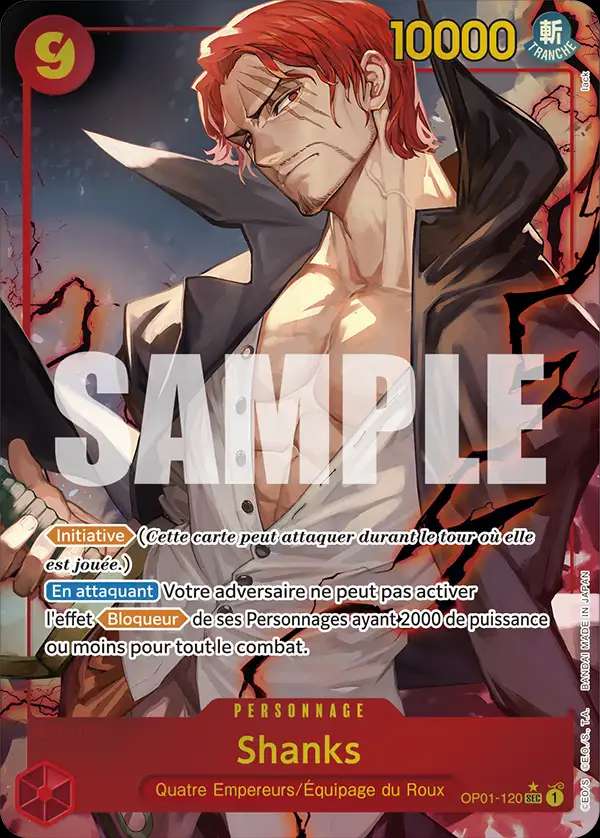 Carte One Piece Shanks V2 OP01-120 SEC The Best Neuf FR LorenZone