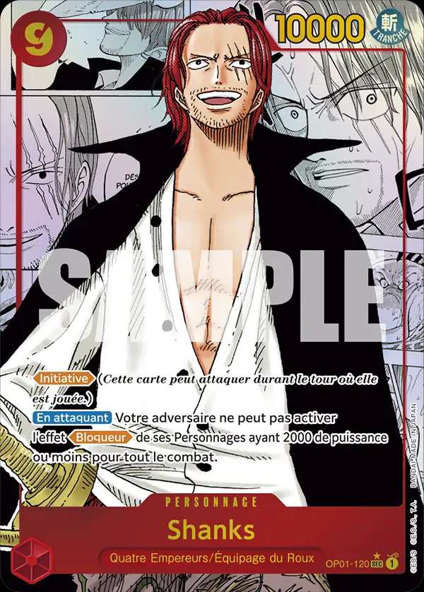 Carte One Piece Shanks V3 OP01-120 SEC The Best Neuf FR LorenZone