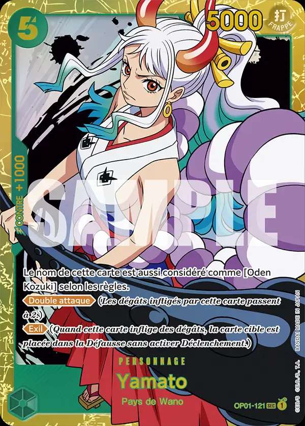 Carte One Piece Yamato V1 OP01-121 SEC The Best Neuf FR LorenZone