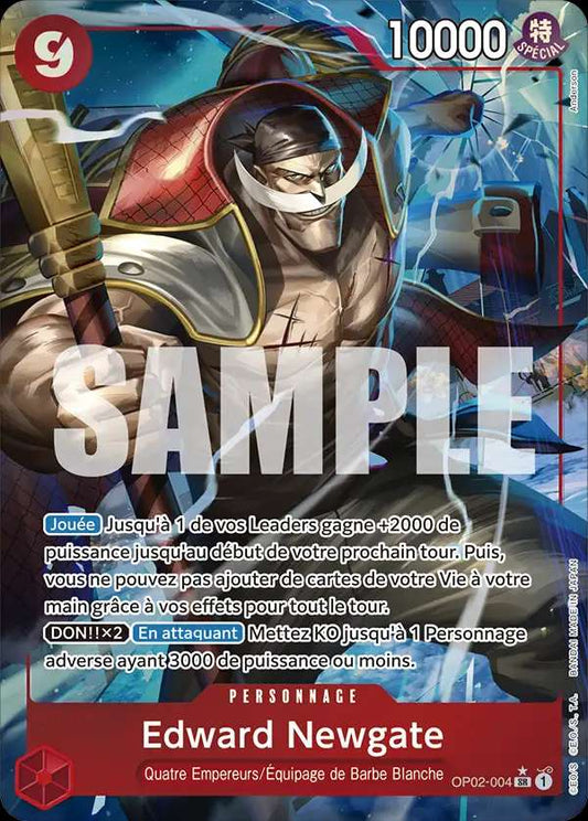 Carte One Piece Edward Newgate V2 OP02-004 SR The Best Neuf FR LorenZone