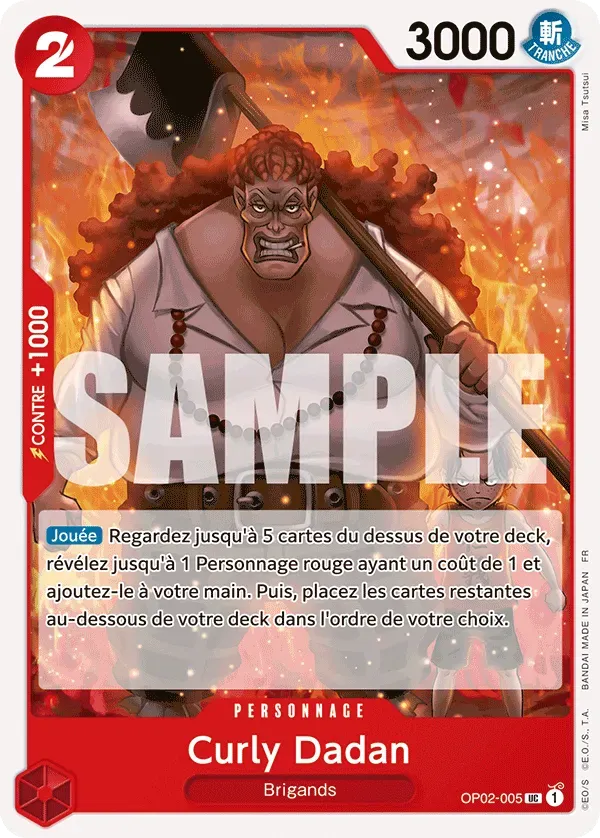 Carte One Piece Curly Dadan V1 - PRB02 - FR OP02-005 Peu Commune The Best Vol.2 Neuf FR LorenZone