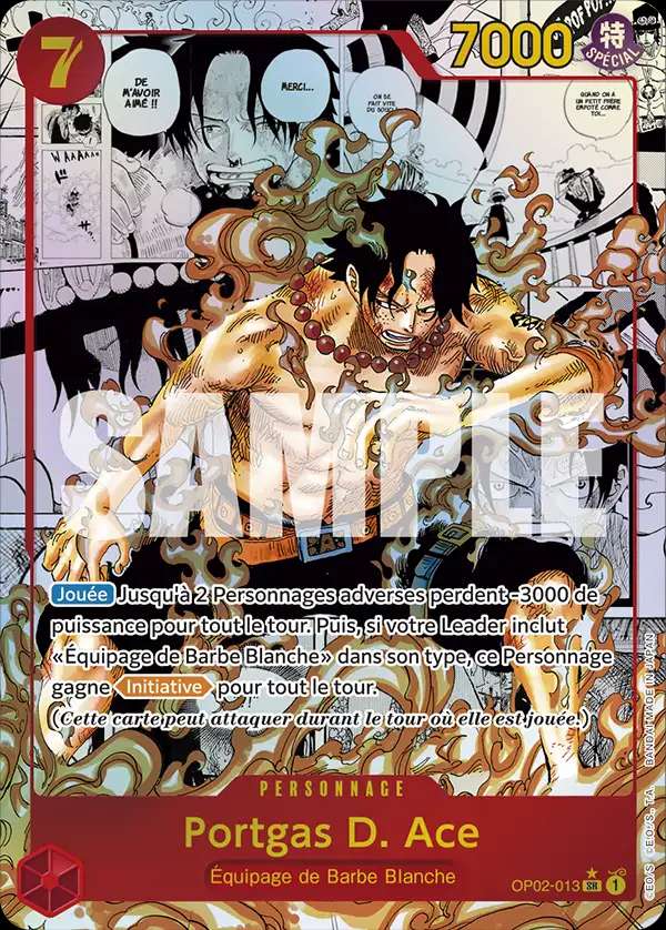 Carte One Piece Portgas D. Ace OP02-013 SR The Best Neuf FR LorenZone