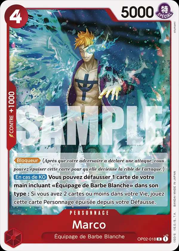 Carte One Piece Marco V1 OP02-018 R The Best Neuf FR LorenZone