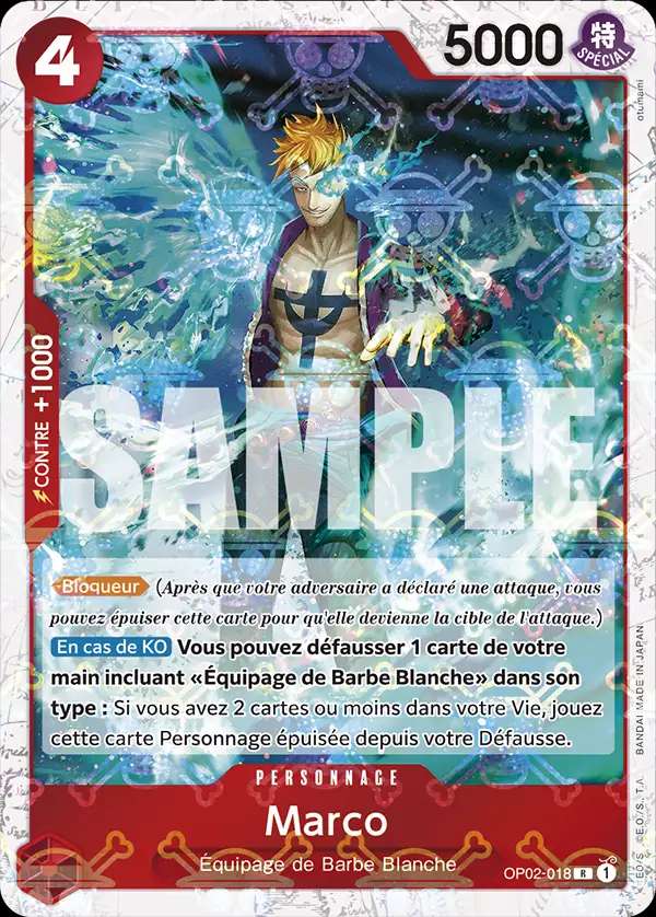 Carte One Piece Marco V2 OP02-018 R The Best Neuf FR LorenZone