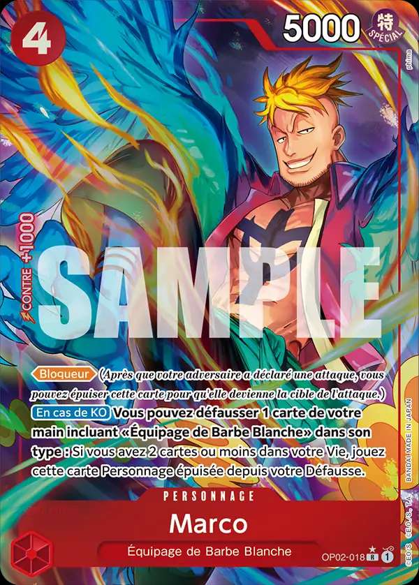 Carte One Piece Marco V4 OP02-018 R The Best Neuf FR LorenZone
