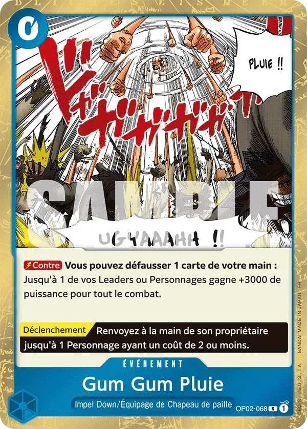 Carte One Piece Gum Gum Pluie V1 - PRB02 - FR OP02-068 Rare The Best Vol.2 Neuf FR LorenZone