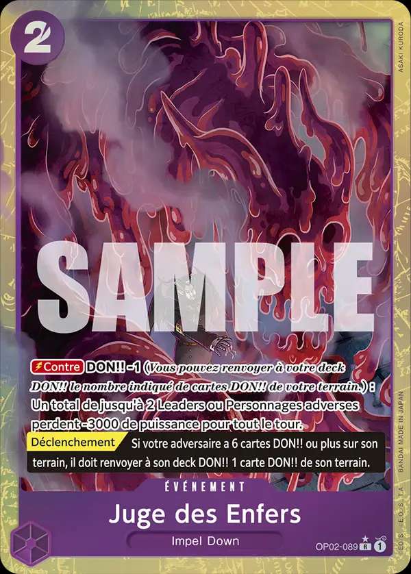 Carte One Piece Juge des Enfers V4 OP02-089 R The Best Neuf FR LorenZone
