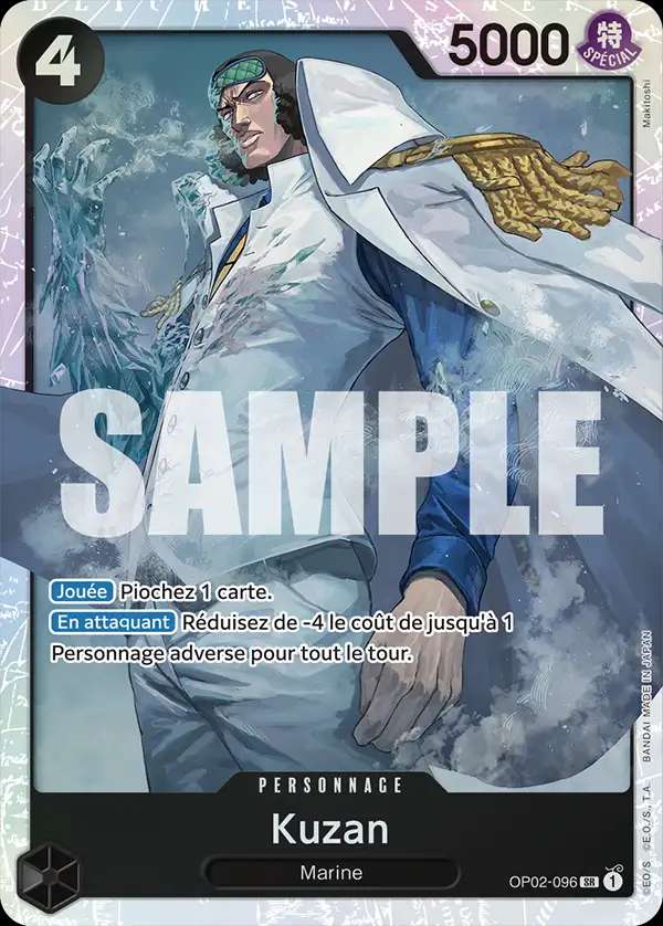 Carte One Piece Kuzan V1 OP02-096 SR The Best Neuf FR LorenZone