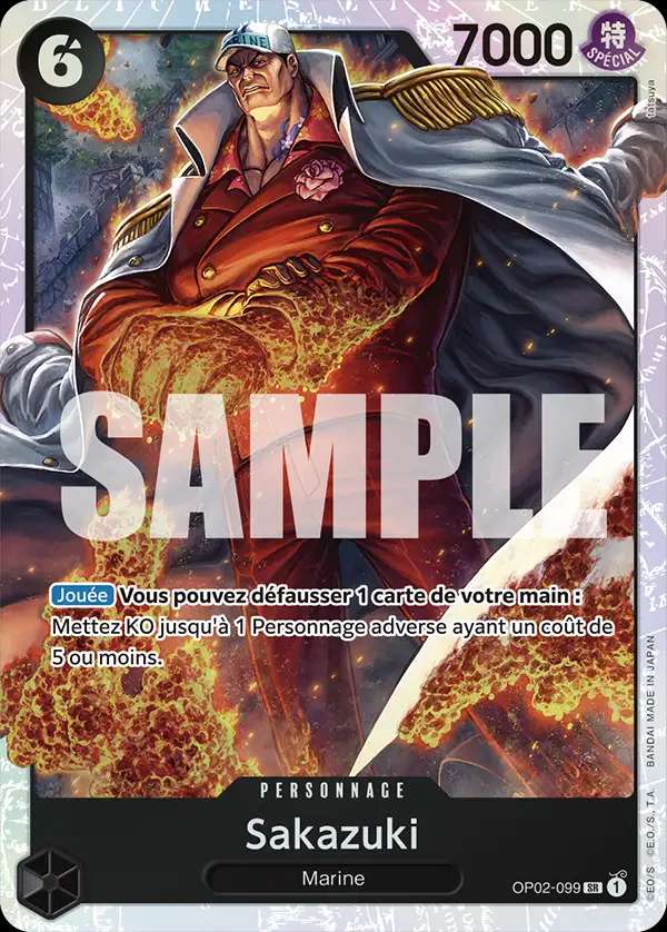 Carte One Piece Sakazuki V1 OP02-099 SR The Best Neuf FR LorenZone