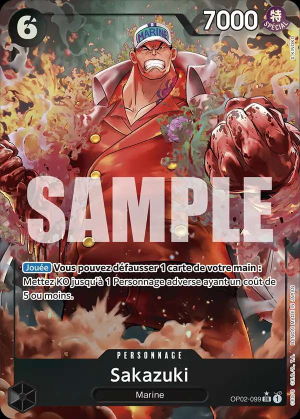Carte One Piece Sakazuki V2 OP02-099 SR The Best Neuf FR LorenZone