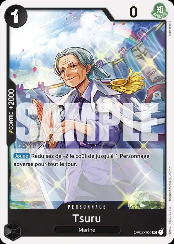 Carte One Piece Tsuru V1 OP02-106 UC The Best Neuf FR LorenZone