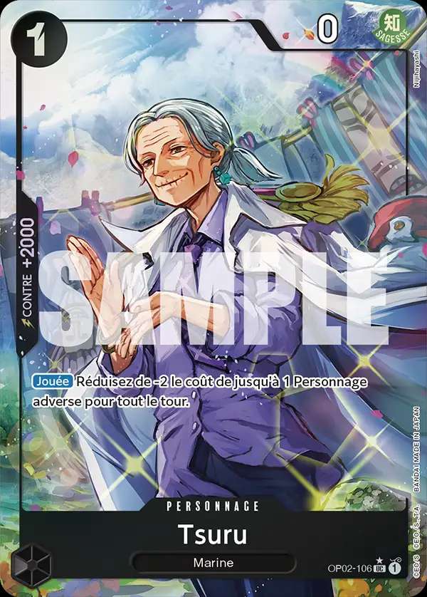 Carte One Piece Tsuru V3 OP02-106 UC The Best Neuf FR LorenZone