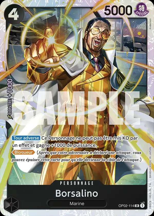 Carte One Piece Borsalino V1 OP02-114 SR The Best Neuf FR LorenZone