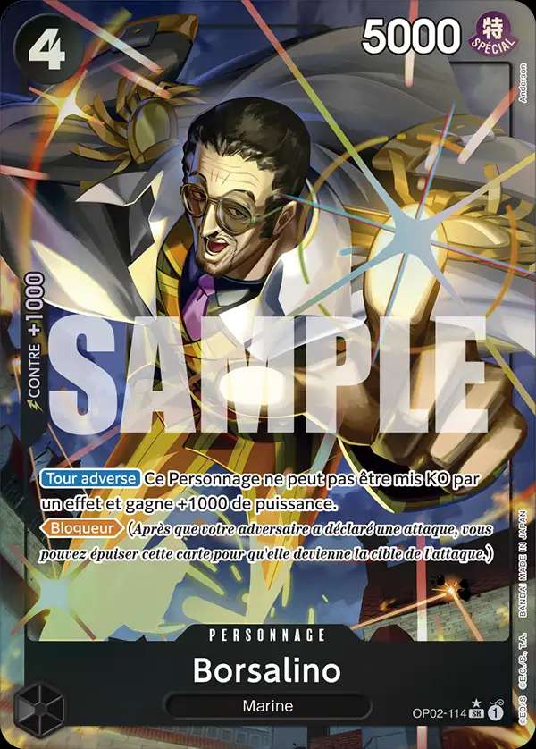 Carte One Piece Borsalino V2 OP02-114 SR The Best Neuf FR LorenZone