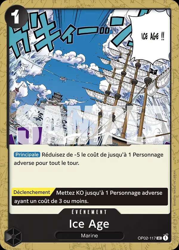 Carte One Piece Ice Age V1 OP02-117 UC The Best Neuf FR LorenZone