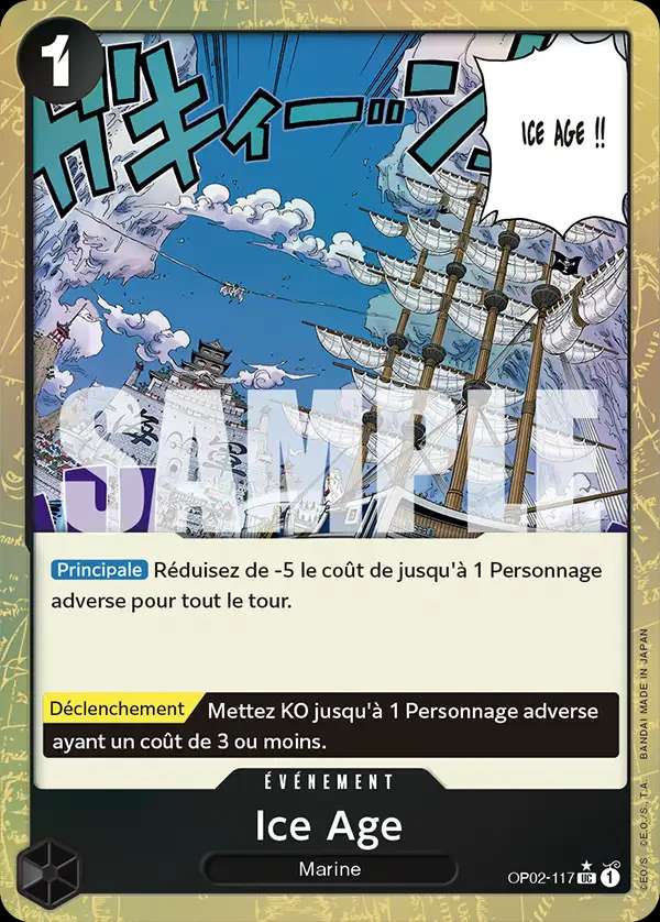 Carte One Piece Ice Age V3 OP02-117 UC The Best Neuf FR LorenZone