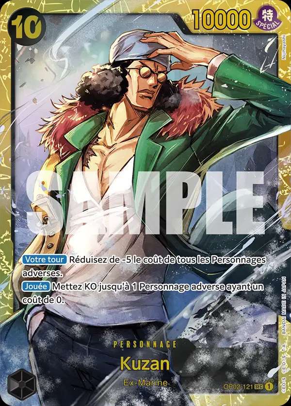 Carte One Piece Kuzan V1 OP02-121 SEC The Best Neuf FR LorenZone