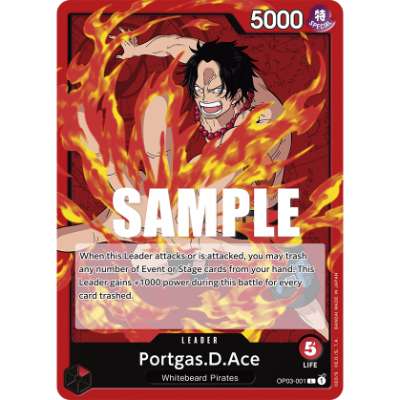 Carte One Piece Portgas.D.Ace V1 OP03-001 L Pillars Of Strength Neuf EN LorenZone