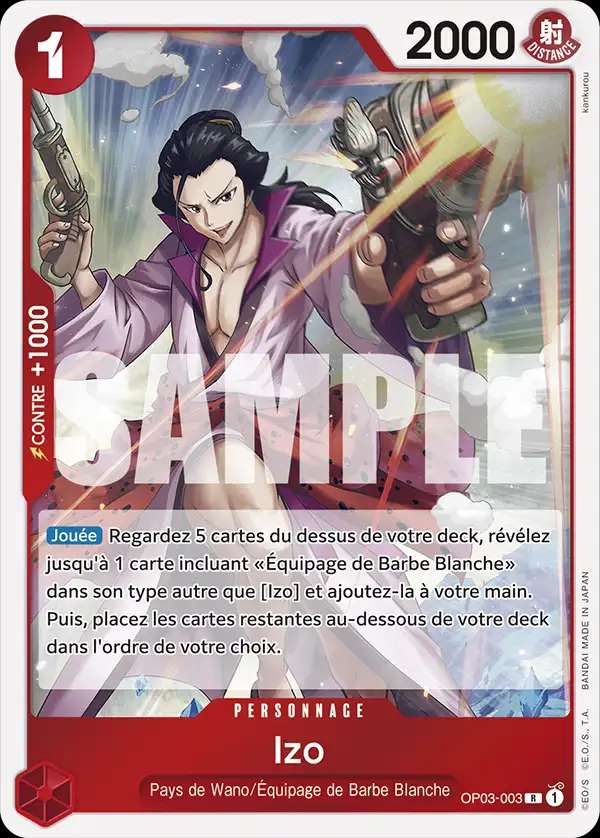 Carte One Piece Izo V1 OP03-003 R The Best Neuf FR LorenZone