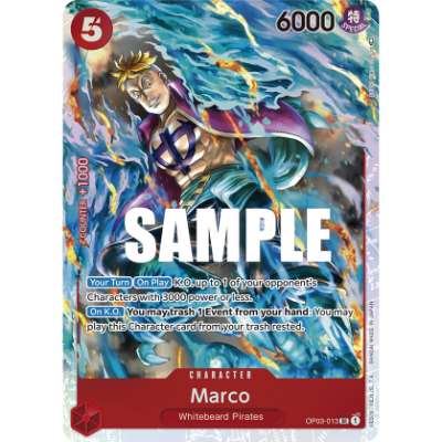 Carte One Piece Marco V1 OP03-013 SR Pillars Of Strength Neuf EN LorenZone