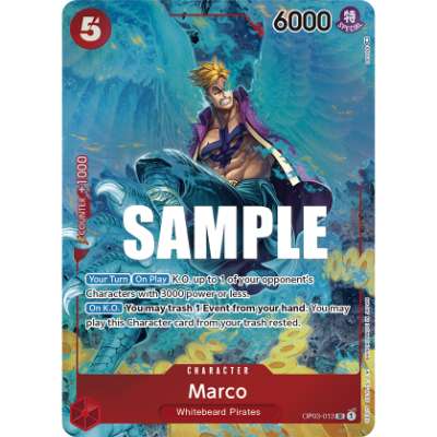 Carte One Piece Marco V2 OP03-013 SR Pillars Of Strength Neuf EN LorenZone