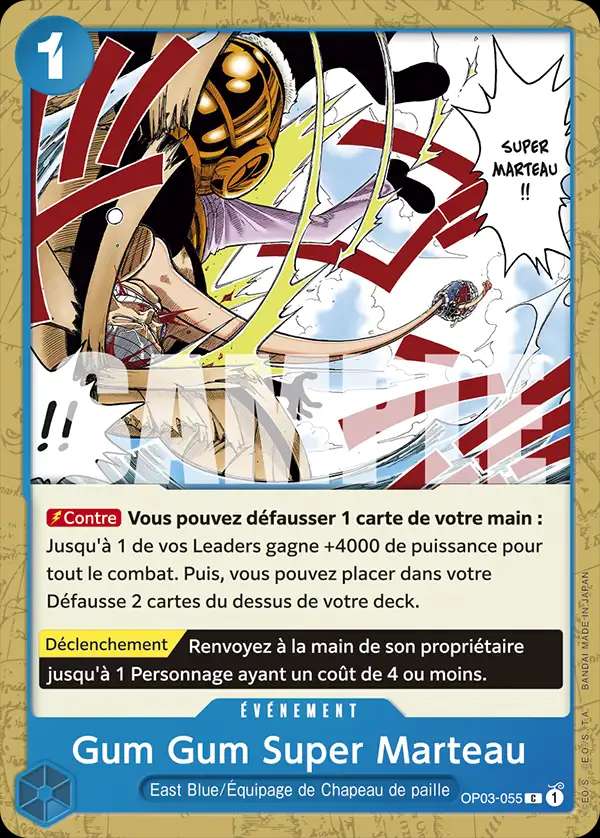 Carte One Piece Gum Gum Super Marteau V1 OP03-055 C The Best Neuf FR LorenZone