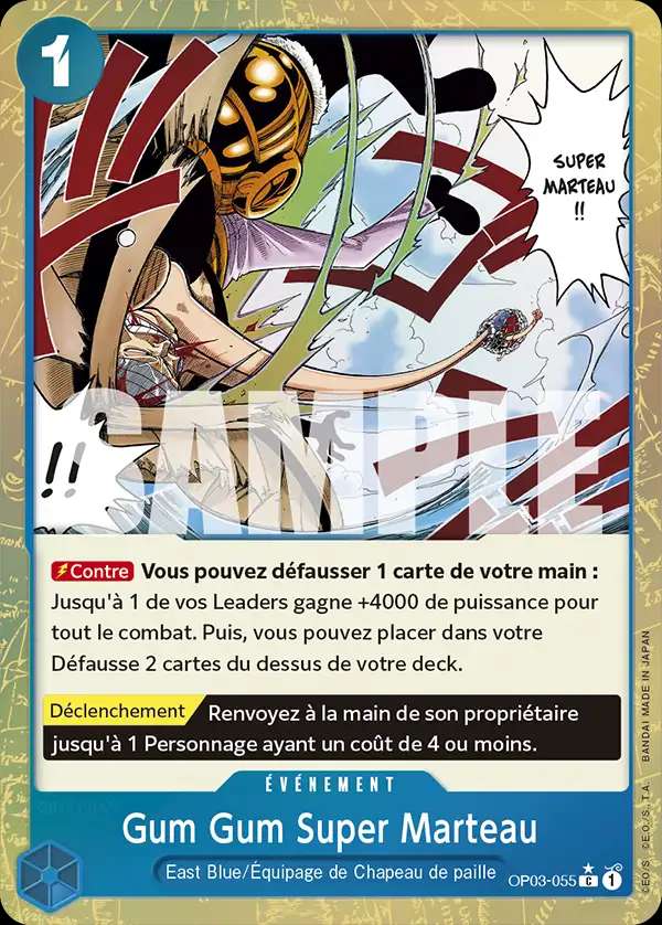 Carte One Piece Gum Gum Super Marteau V3 OP03-055 C The Best Neuf FR LorenZone