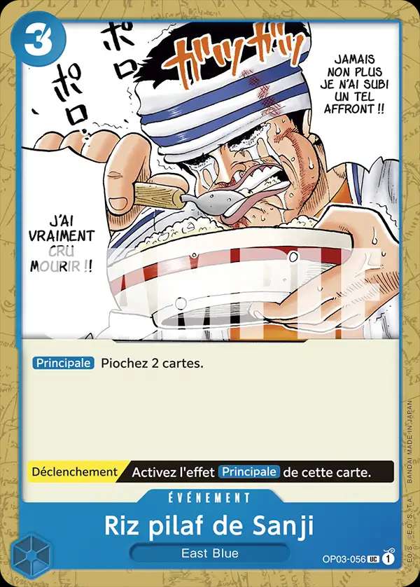Carte One Piece Riz pilaf de Sanji V1 OP03-056 UC The Best Neuf FR LorenZone