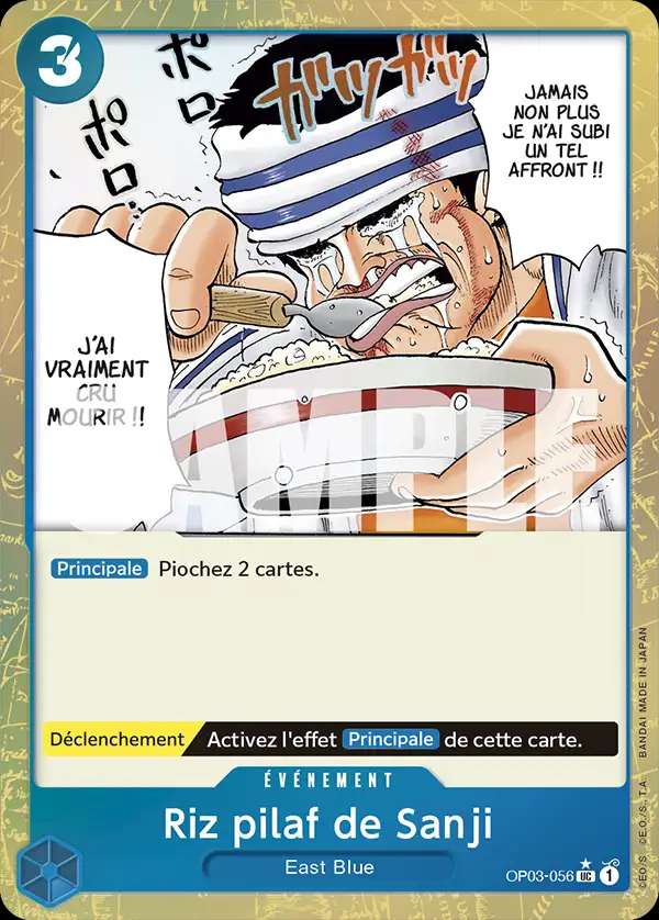 Carte One Piece Riz pilaf de Sanji V3 OP03-056 UC The Best Neuf FR LorenZone