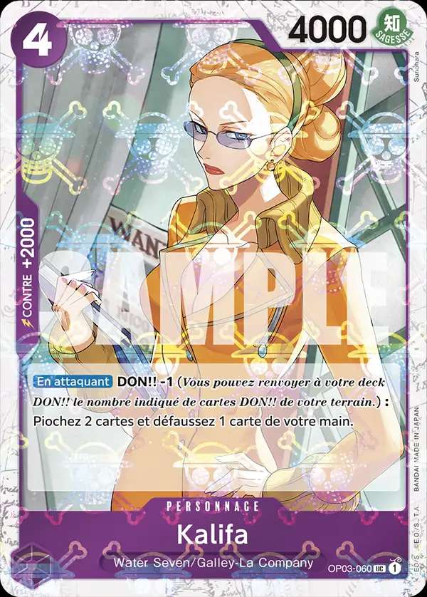 Carte One Piece Kalifa V2 OP03-060 UC The Best Neuf FR LorenZone