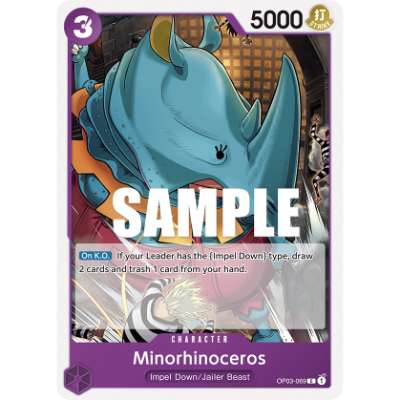 Carte One Piece Minorhinoceros OP03-069 C Pillars Of Strength Neuf EN LorenZone