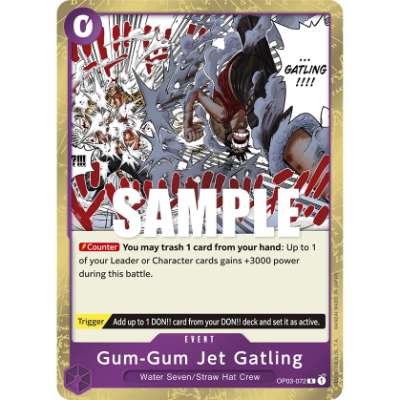 Carte One Piece Gum-Gum Jet Gatling OP03-072 R Pillars Of Strength Neuf EN LorenZone
