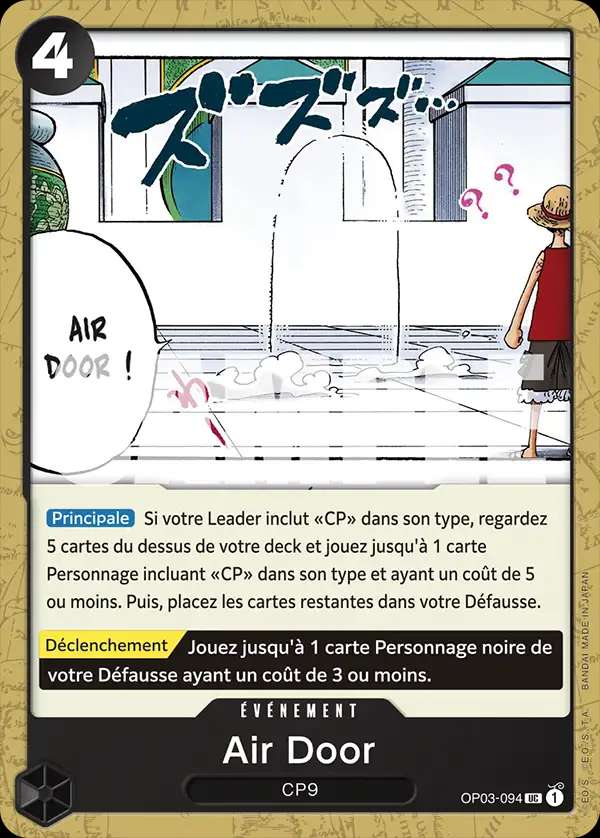 Carte One Piece Air Door V1 OP03-094 UC The Best Neuf FR LorenZone