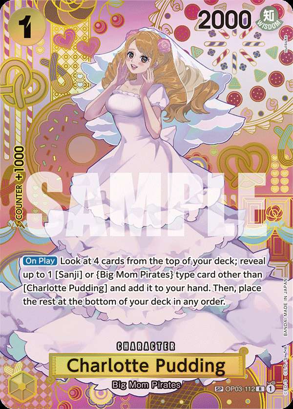 Carte One Piece Charlotte Pudding SC OP08 OP03-112 R Two Legends Neuf EN LorenZone